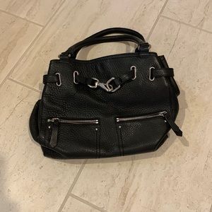 Cole Hahn black pebble leather satchel; slightly used